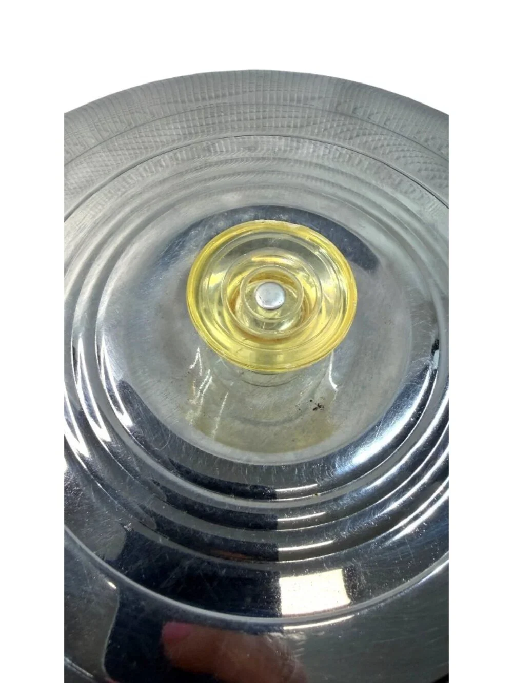 Vintage Mid-Century Modern Chrome Cake Dome and Tray Set.